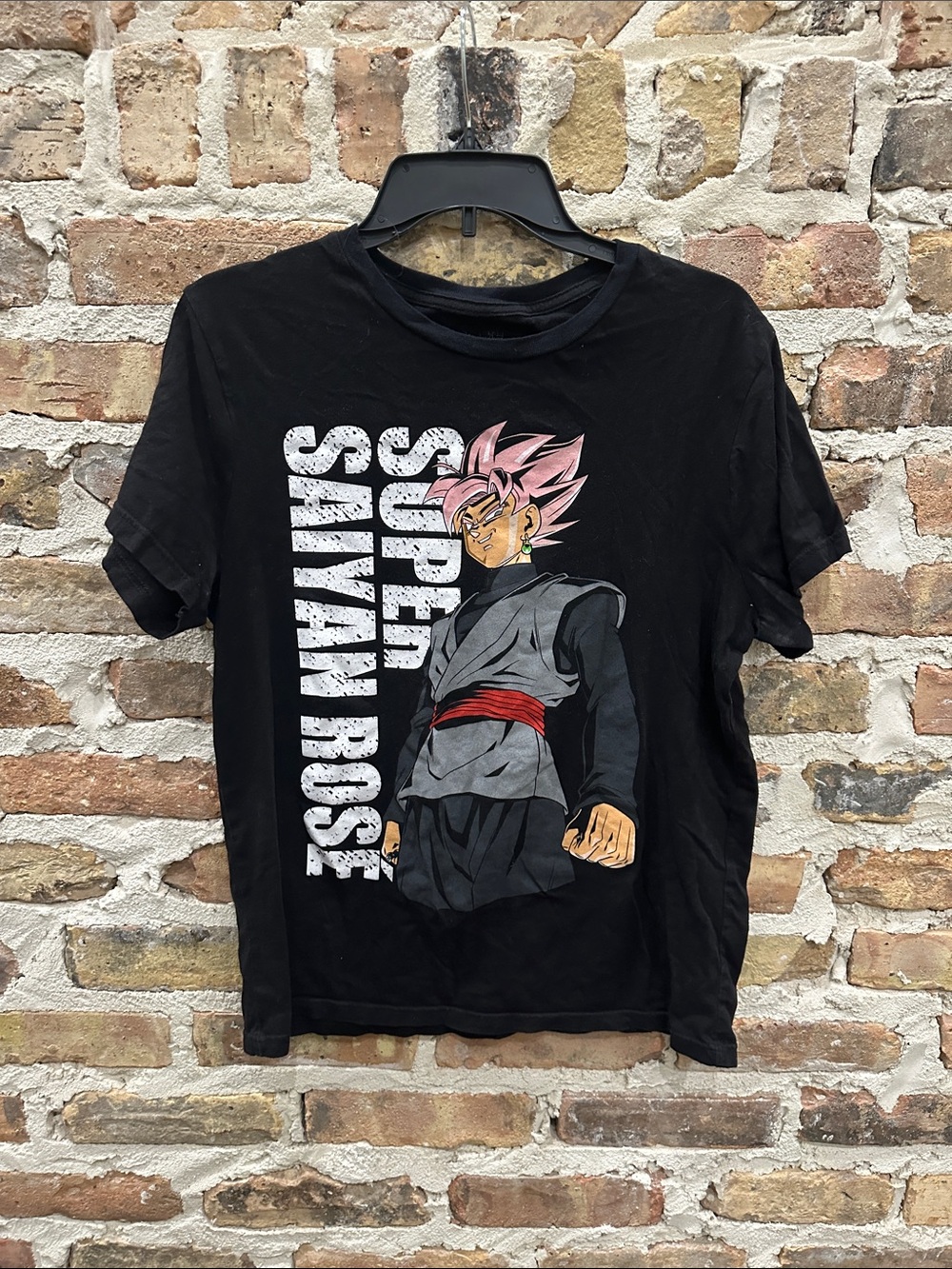 Black Super Saiyan Rose Graphic Tee - Men's Anime Crew Neck